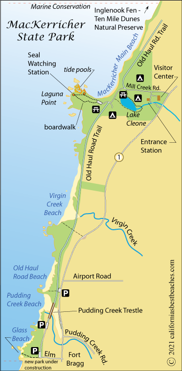 map of MacKerricher State Park, Mendocino County, CA