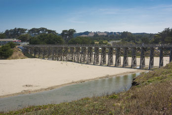 trestle on old haul road at Pudding Creek in McKerricher State Park, Mendocino County, California