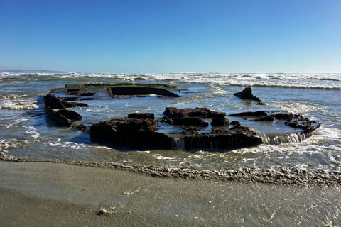 shipwreck of SS Monte Carlos, Coronado Beach, San Diego, California