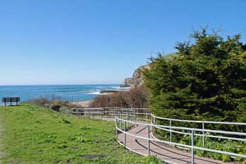 wheelchair ramp at Davenport Landing Beach, CA